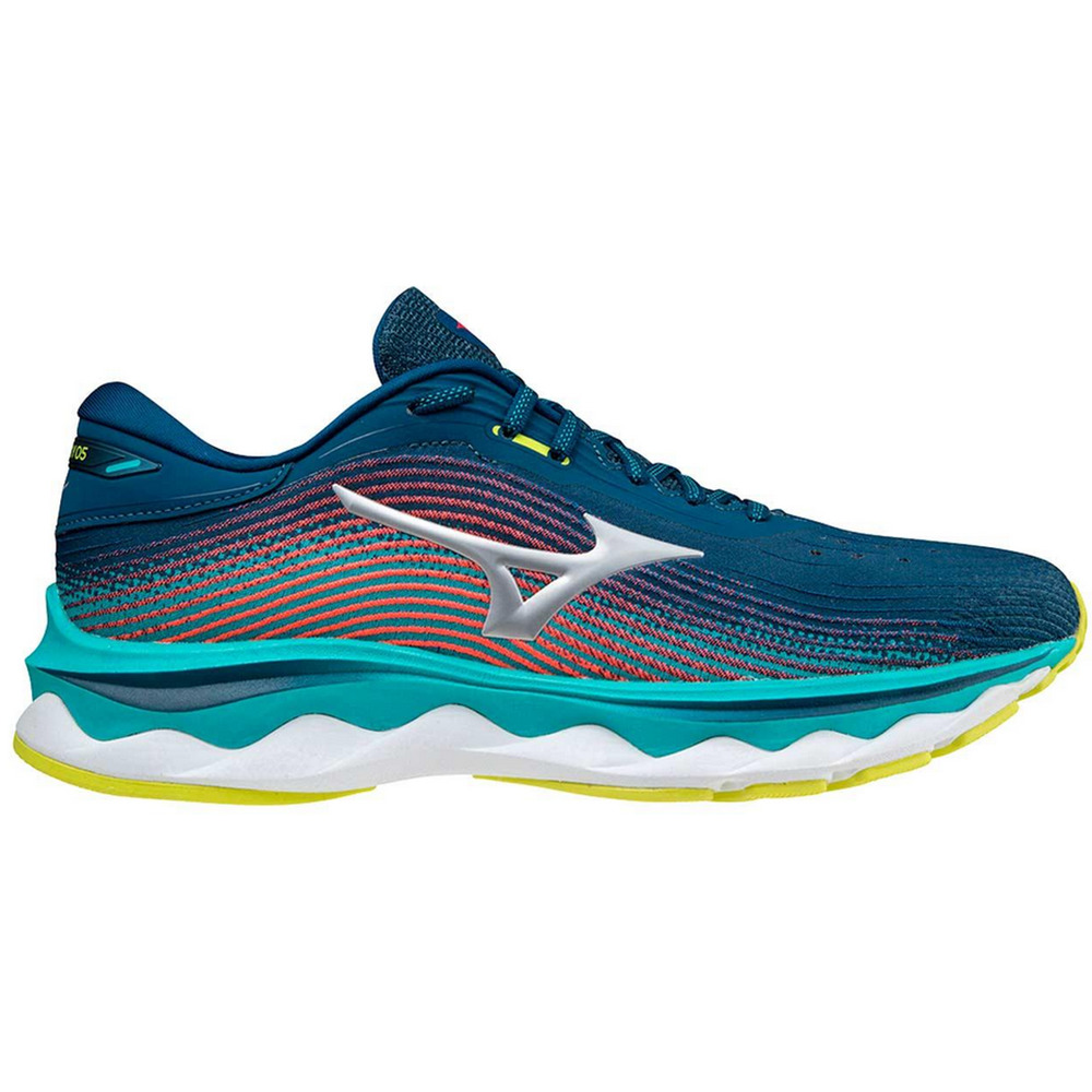 Mizuno Women's Wave Sky 5 Running Shoes, Legion Blue/Silver, 7 B(M) US